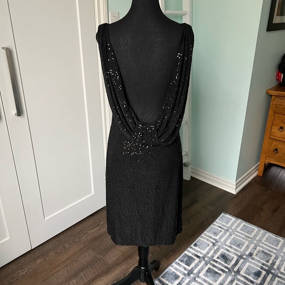 Joseph Ribkoff Black Sequin Low Back Dress. - Picture 1 of 2